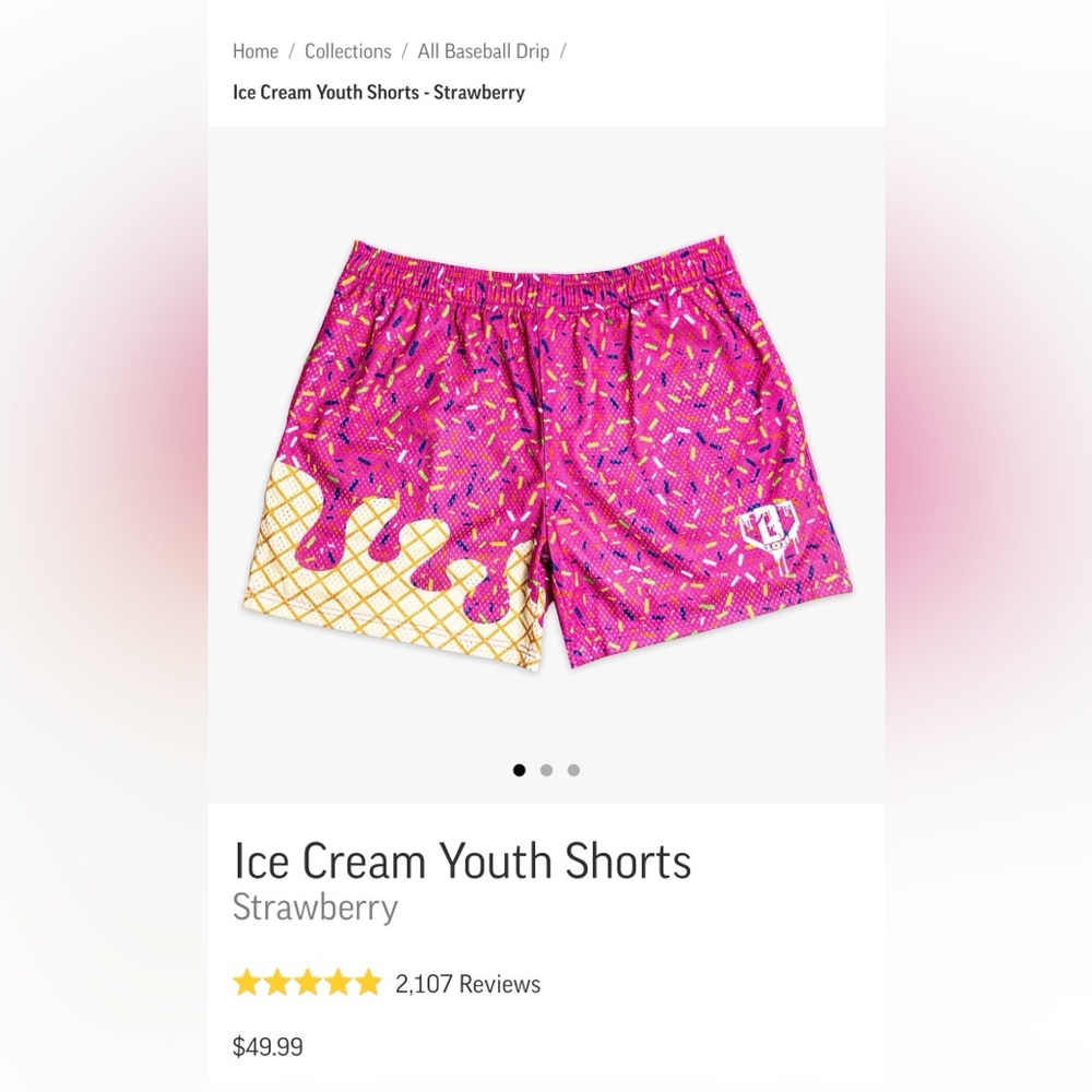 Strawberry Ice Cream YOUTH BL101 Shorts